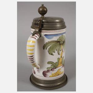 Fayencewalzenkrug mit Chinoiserien