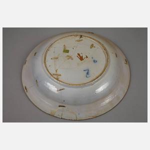 Paar große Fayenceteller