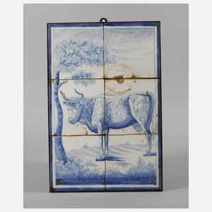 Fliesenbild Rind in Landschaft