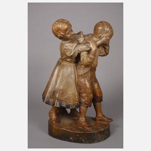 Goldscheider Wien "Spielendes Kinderpaar"