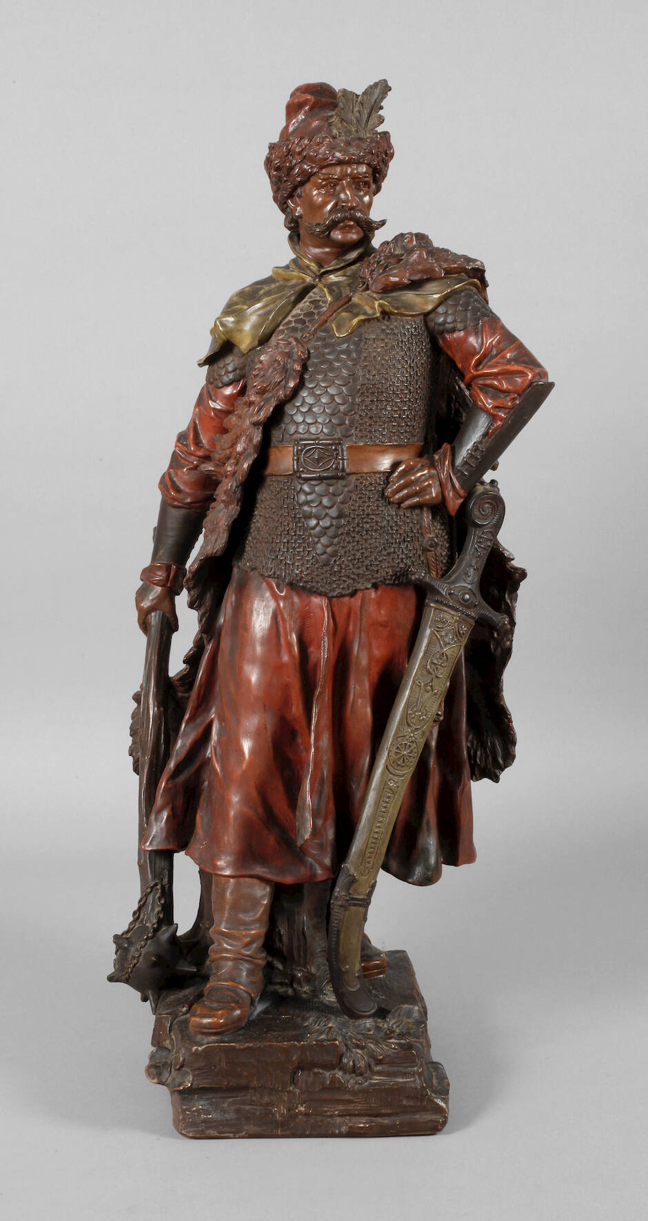 Ernst Wahliss Wien Salonfigur Hunnenkrieger