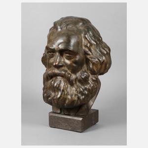 Lebensgroßes Kopfstück Karl Marx