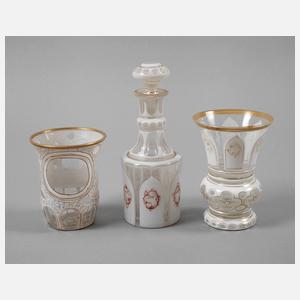 Drei Teile Überfangglas