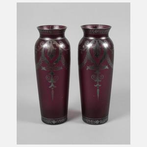 Vasen Paar mit Silberauflage