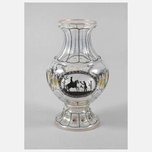 Steinschönau Fachschulvase Schwarzlotmalerei