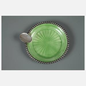 Emaillierter Silber-Aschenbecher