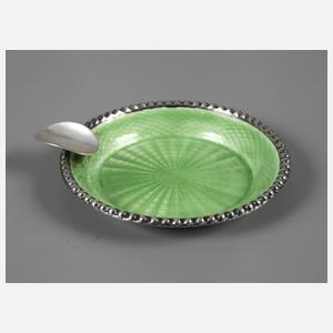 Emaillierter Silber-Aschenbecher