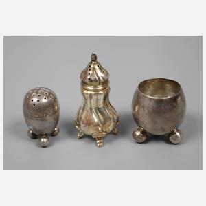 Drei Gewürzgefäße Silber