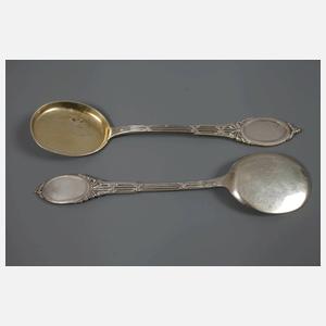 Sechs Eislöffel Silber