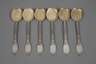 Sechs Eislöffel Silber