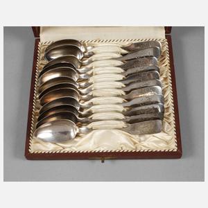 Zwölf Kaffeelöffel Silber