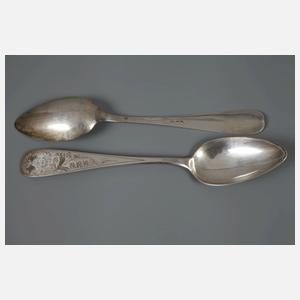 Sechs Suppenlöffel Silber