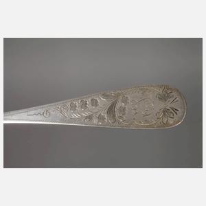 Sechs Suppenlöffel Silber