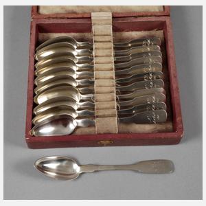 Zwölf Kaffeelöffel Silber