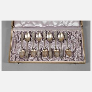 Neun Kaffeelöffel Silber