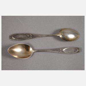 Neun Kaffeelöffel Silber