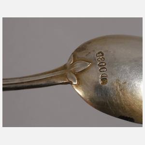 Neun Kaffeelöffel Silber