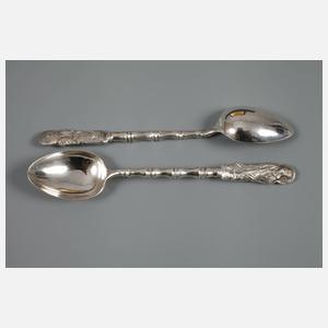 Sechs Mokkalöffel Silber