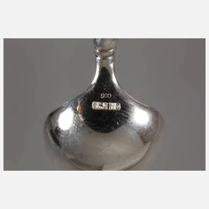 Sechs Mokkalöffel Silber