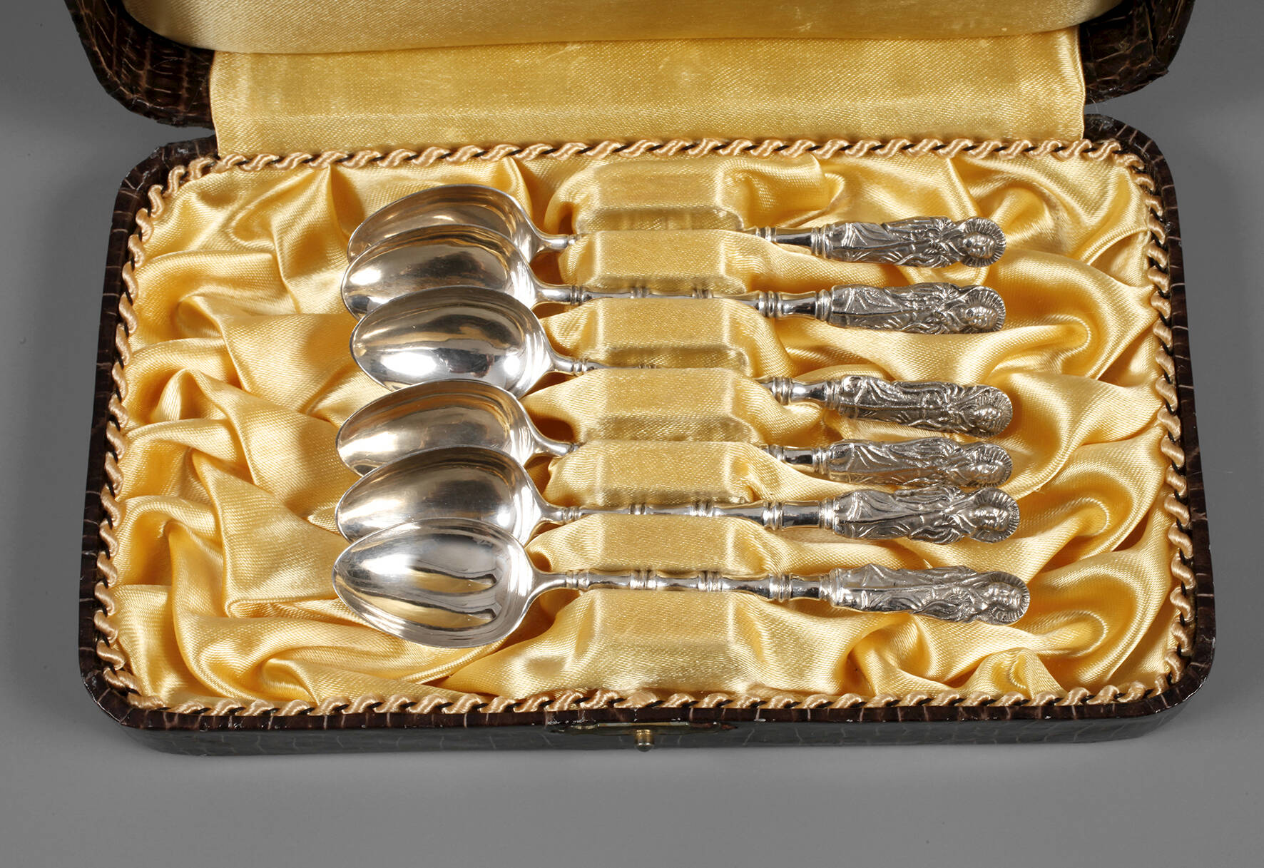 Sechs Mokkalöffel Silber