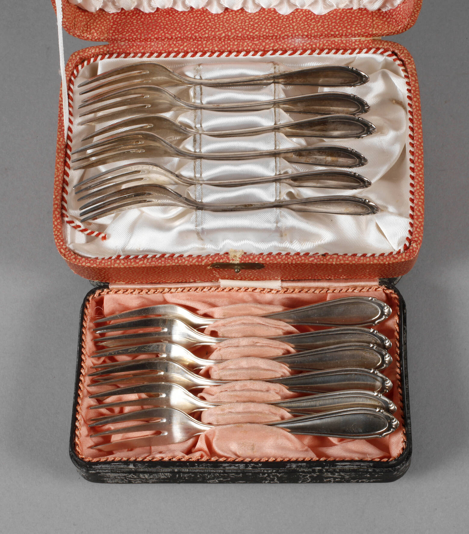 Zwölf Kuchengabeln Silber