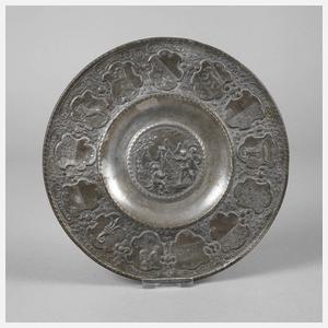 Reliefteller Schweiz Zinn