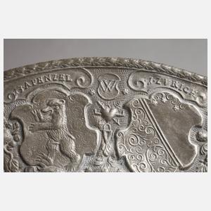 Reliefteller Schweiz Zinn