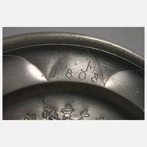 Vier Zinnteller Historismus