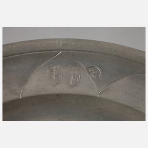 Vier Zinnteller Historismus