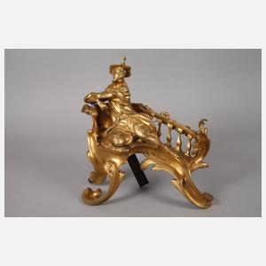 Paar figürliche Kaminböcke Bronze