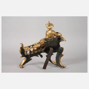 Paar figürliche Kaminböcke Bronze