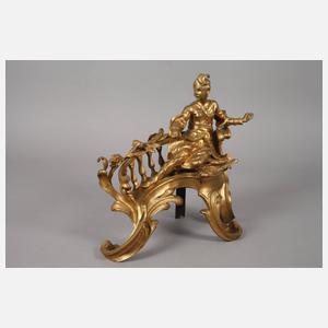 Paar figürliche Kaminböcke Bronze