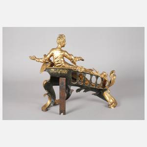 Paar figürliche Kaminböcke Bronze