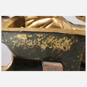 Paar figürliche Kaminböcke Bronze