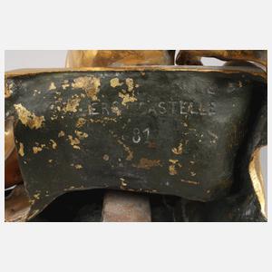 Paar figürliche Kaminböcke Bronze