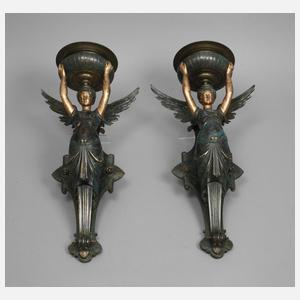 Paar figürliche Wandappliken