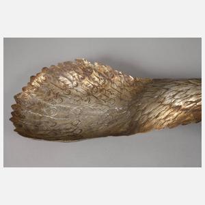 Pfau als Tafelaufsatz