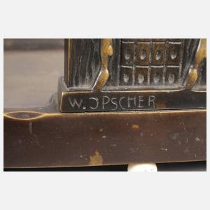 W. Ipscher, ovale Schale mit Putto auf Gazelle