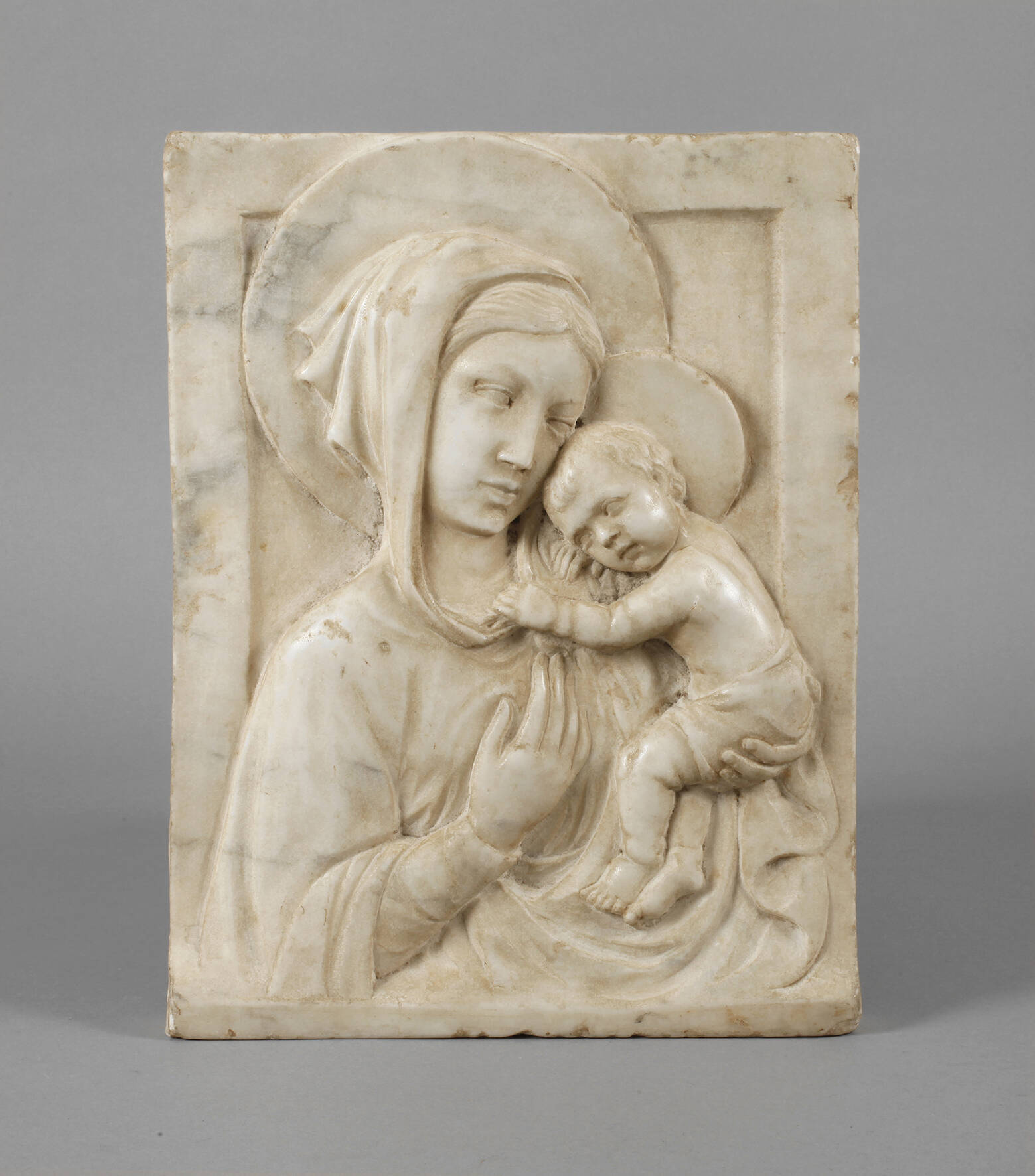 Marmorrelief Maria mit dem Kinde