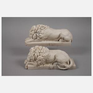 Veilleux, zwei liegende Löwen