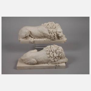 Veilleux, zwei liegende Löwen