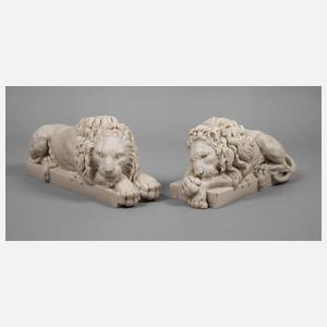 Veilleux, zwei liegende Löwen