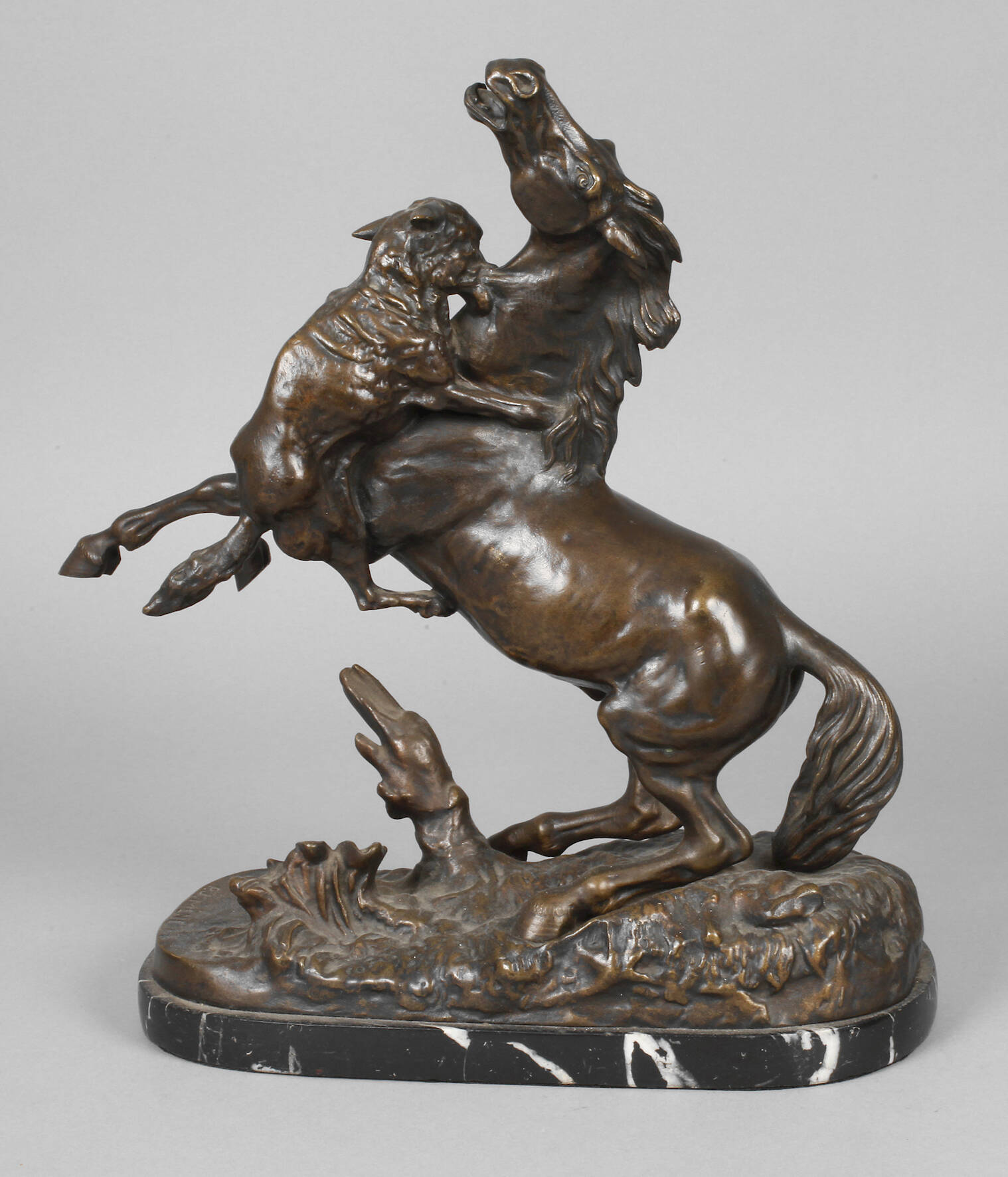 nach Pierre Jules Mêne, Pferd und Wolf