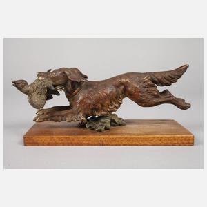 Wiener Bronze Jagdhund mit Beute