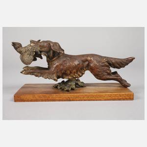 Wiener Bronze Jagdhund mit Beute