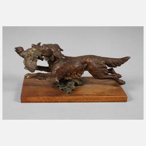 Wiener Bronze Jagdhund mit Beute