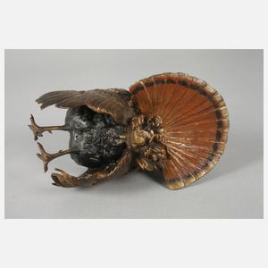 Wiener Bronze großer Truthahn Bergmann