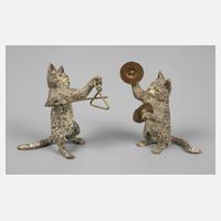 Wiener Bronze zwei musizierende Katzen111