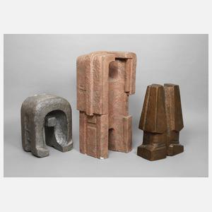 Max Josef Holzmann, drei abstrakte Kunstobjekte