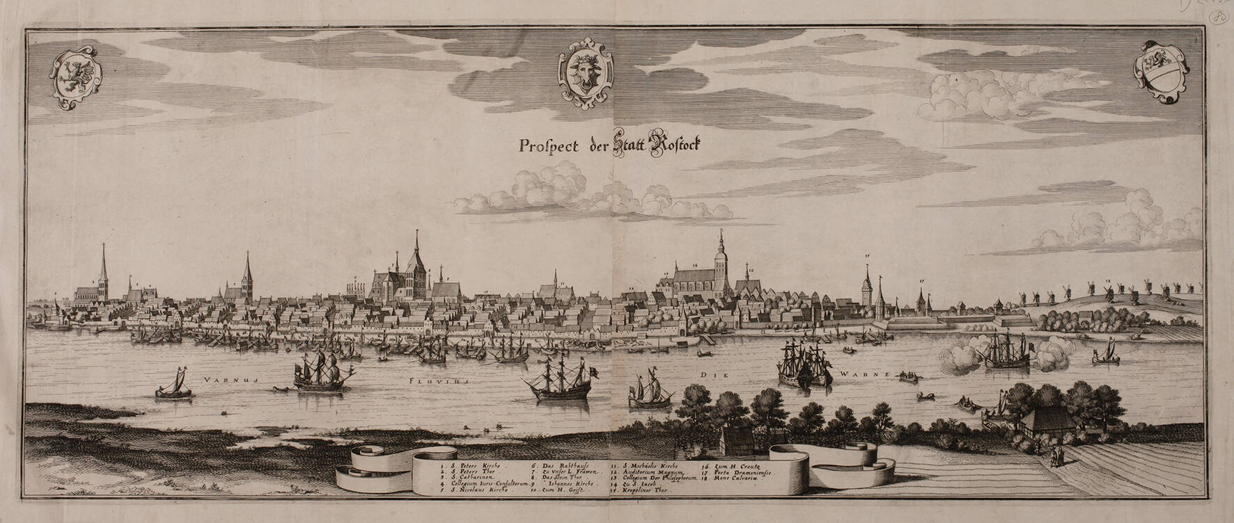 Matthäus Merian d. Ä., Ansicht von Rostock